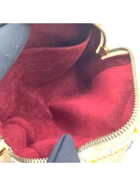 Louis Vuitton Trousse Wapiti Monogram Multicolor Blanc Leather White Pouch Gold - Picture 3 of 10